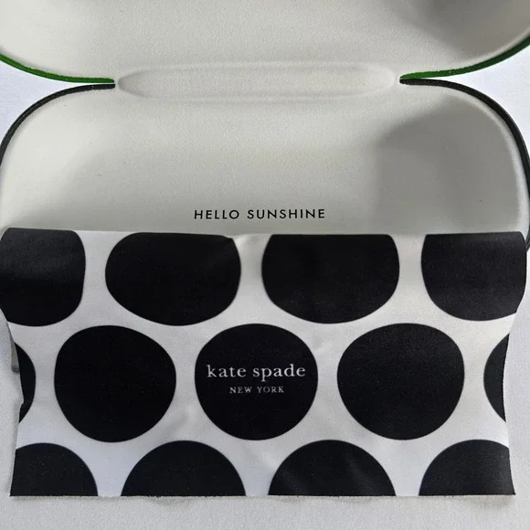 🆕️ Kate Spade New York Green Hard Shell Eyeglass Case with cloth. Case only. - Picture 5 of 7